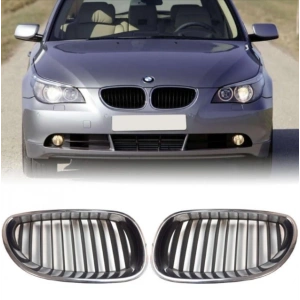 Bmw 5 Serisi E60 2004-2009 Ön Panjur Seti Krom Siyah 51137027061/62