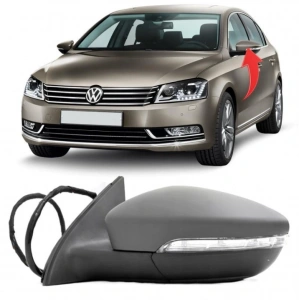 Passat B7 2010-2015 Sol Ayna Katlanır Çevre Aydınlatmalı 3AA857507A