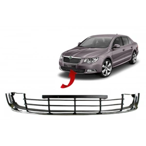 Skoda Superb Ön Tampon Orta Izgara Kromlu 2009-2013 3T0853677