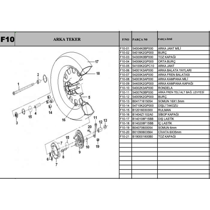 Superlight 150 DİŞLİ TAKOZU F10-14