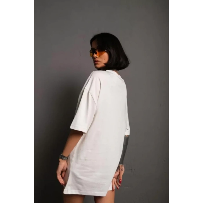 24/1 Düz A Kalite Oversize Tshirt  Beyaz