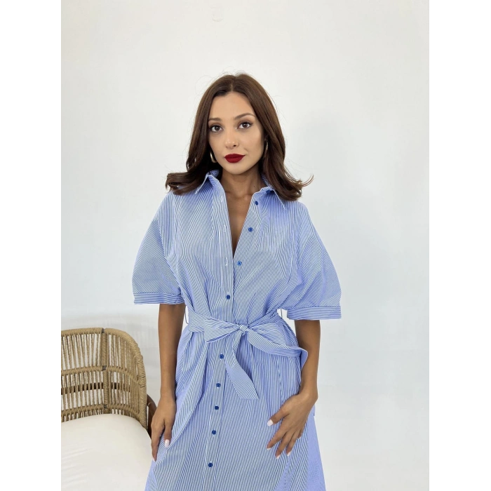 5318 ELBİEMAVİ BEYAZ ÇİZGİLİ