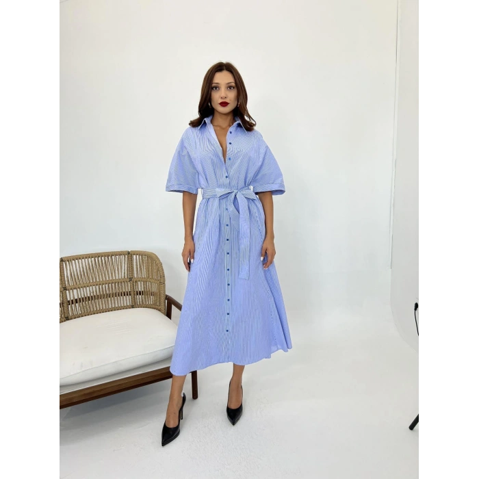 5318 ELBİEMAVİ BEYAZ ÇİZGİLİ