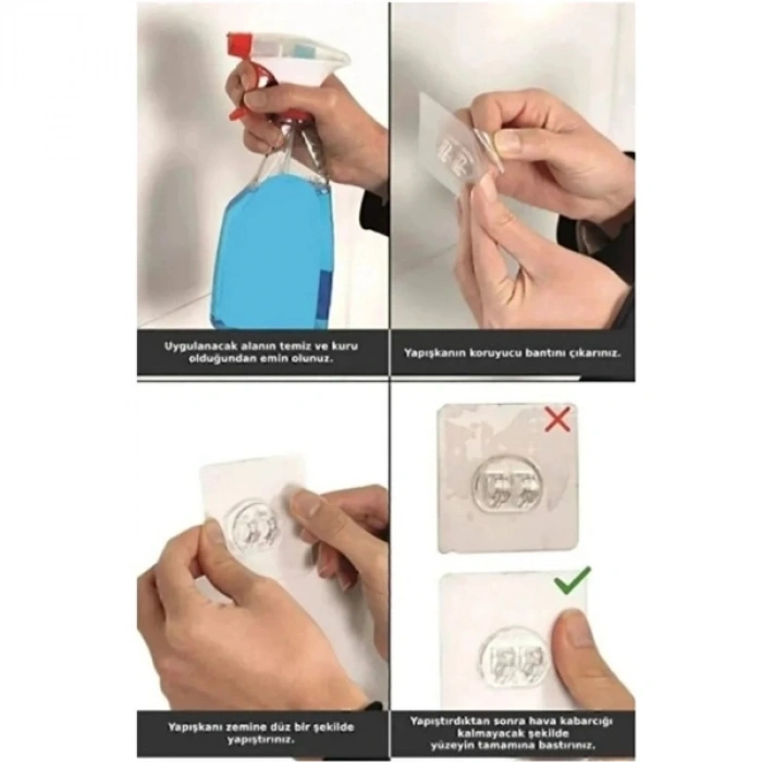 6lı Yapışkanlı Kapı Arkası Askı
