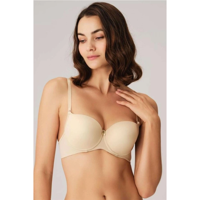 Anıl Balenli Desteksiz Dolgusuz Askıları Çıkabilen Günlük Klasik T-Shirt Sütyeni