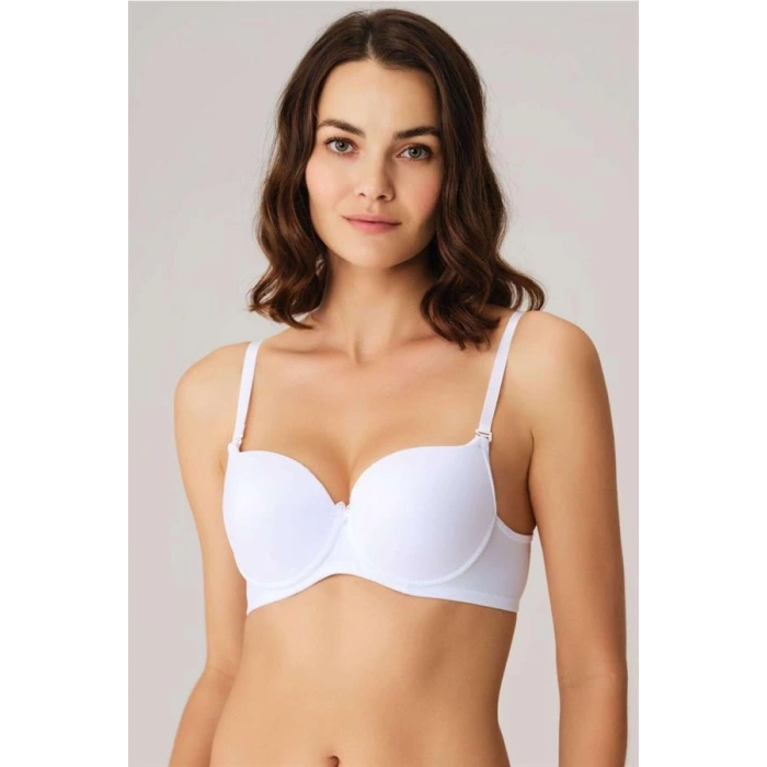 Anıl Balenli Desteksiz Dolgusuz Askıları Çıkabilen Günlük Klasik T-Shirt Sütyeni