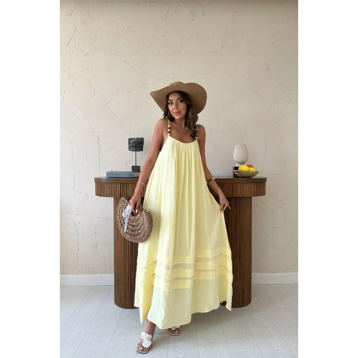 arı Askılı Müslin Elbise