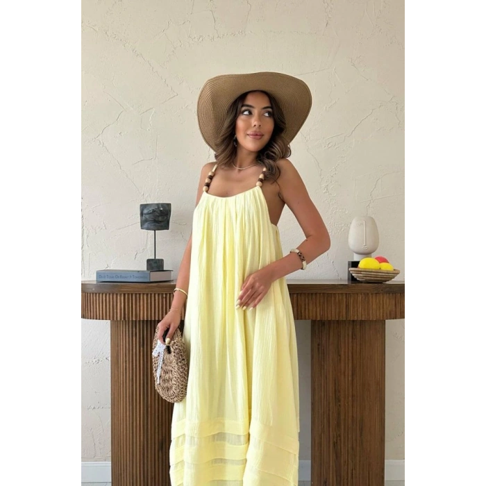 arı Askılı Müslin Elbise