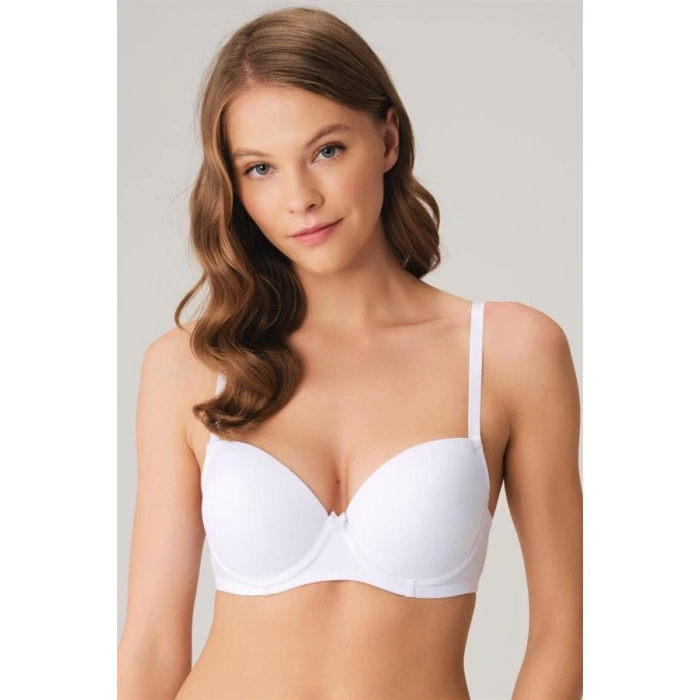 Secretsita Balenli Destekli Dolgulu Askıları Çıkabilen Günlük Klasik T-Shirt Sütyeni