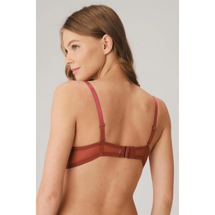 Secretsita Balenli Destekli Dolgulu Askıları Çıkabilen Yaka Detaylı T-Shirt Sütyeni