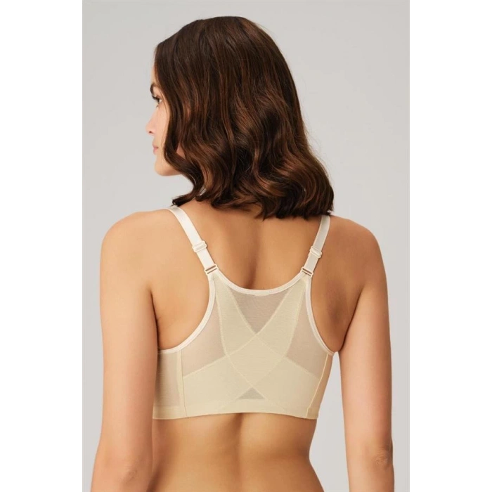 Secretsita Balensiz Desteksiz Dolgusuz Geniş Askılı Toparlayıcı Önden Açılan Sırt Destekli Küçültücü Sütyen Ten