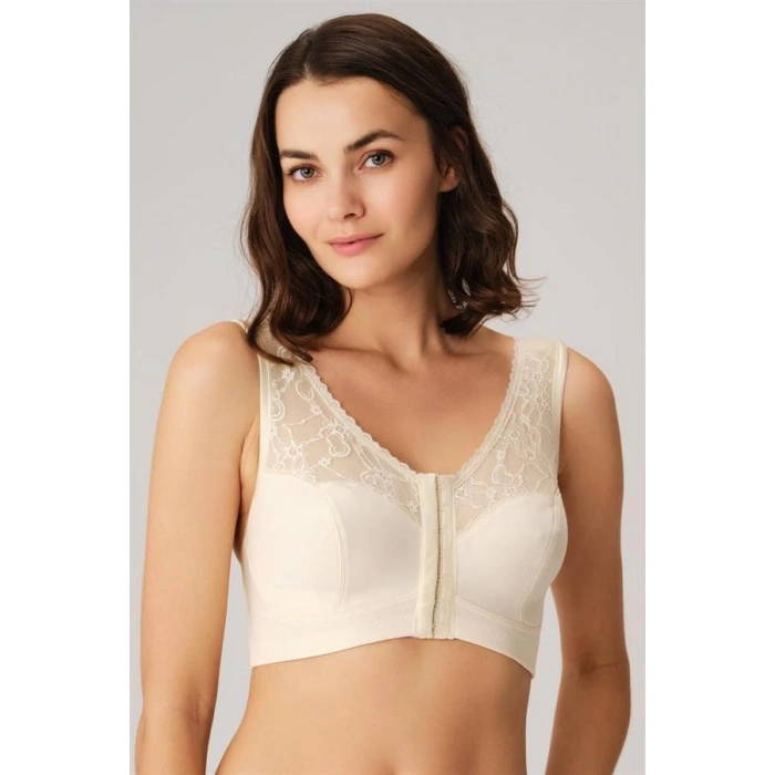 Secretsita Balensiz Desteksiz Dolgusuz Geniş Askılı Toparlayıcı Önden Açılan Sırt Destekli Küçültücü Sütyen Ten