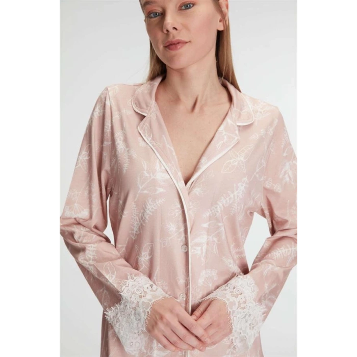 Secretsita Cotton Modal Uzun Kol Gecelik