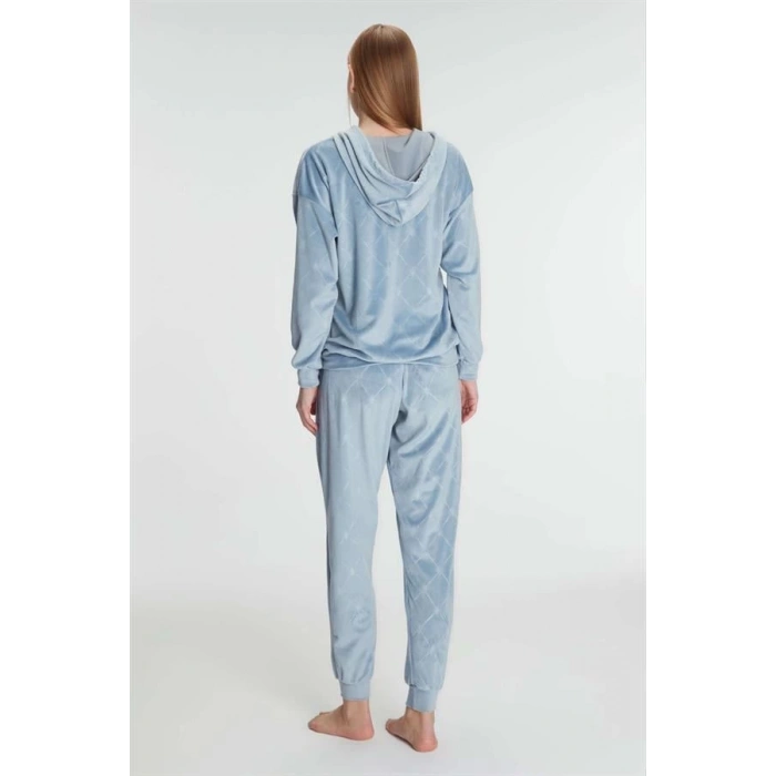 Secretsita Kapüşonlu Uzun Kol Sweatshirt Pijama Takımı