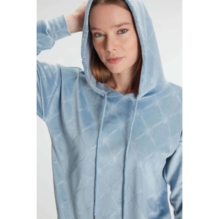 Secretsita Kapüşonlu Uzun Kol Sweatshirt Pijama Takımı