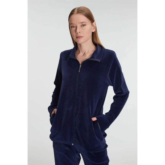 Secretsita Pamuklu Fermuarlı Sweatshirt Pantolon Pijama Takımı