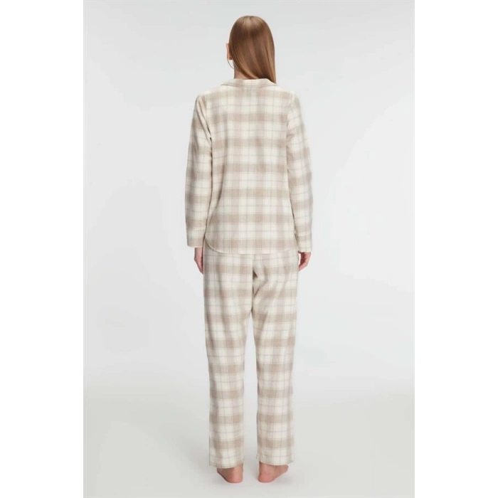 Secretsita Pamuklu Uzun Kol Gömlek Pantolon Pijama Takımı