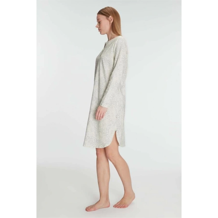 Secretsita Pamuklu Uzun Kollu Gecelik