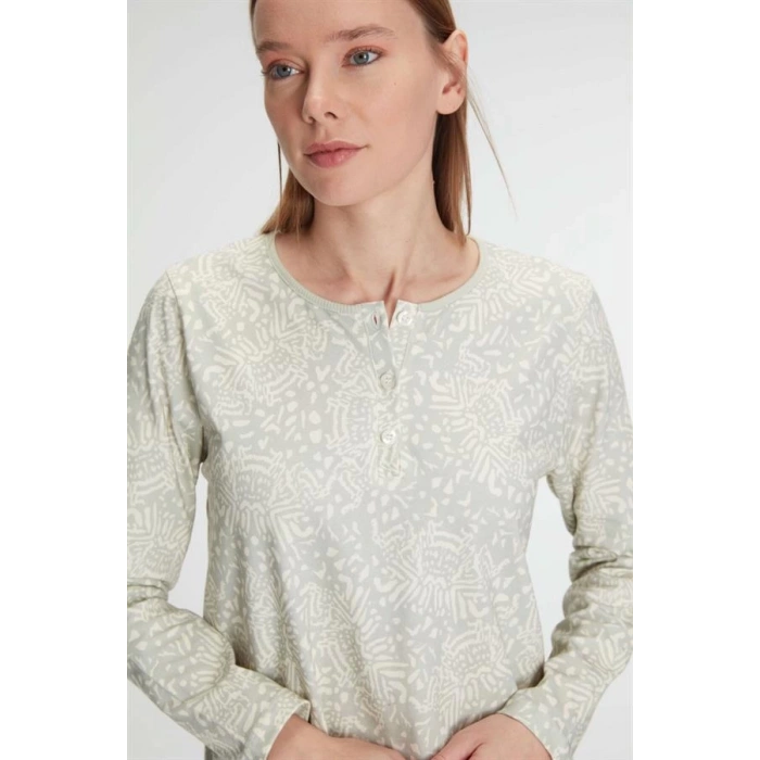 Secretsita Pamuklu Uzun Kollu Gecelik