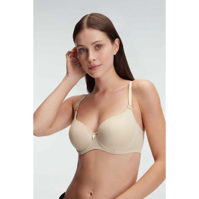 Secretsita Ten Balenli Desteksiz Dolgusuz Askıları Çıkabilen Günlük Klasik T-Shirt Sütyeni