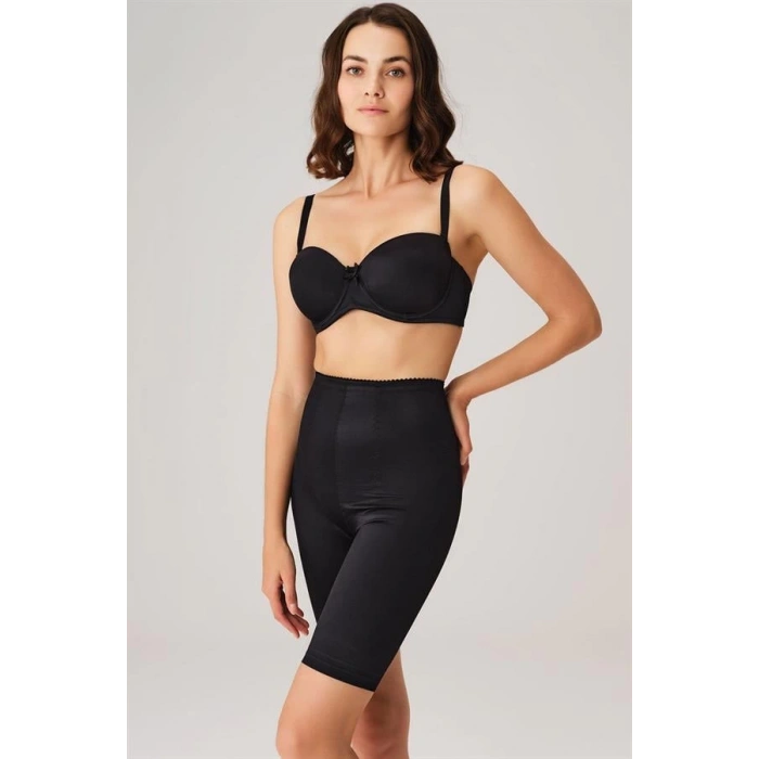 Secretsita Toparlayıcı Bel ve Bacak İnceltici Dikişli Uzun Paçalı Orta Bel Sıkı Şort Korse