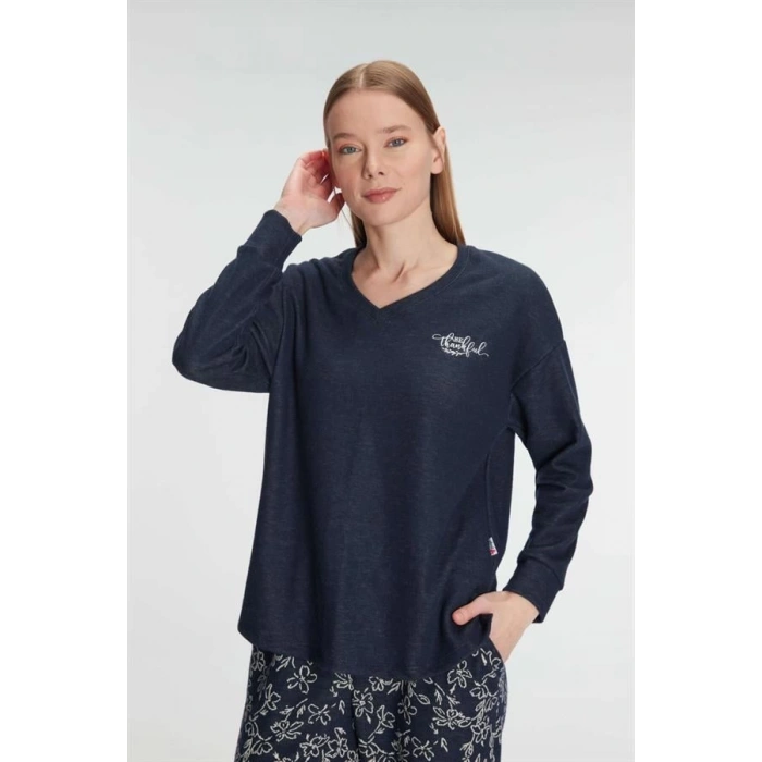 Secretsita Uzun Kol Sweatshirt Pantolon Pijama Takımı