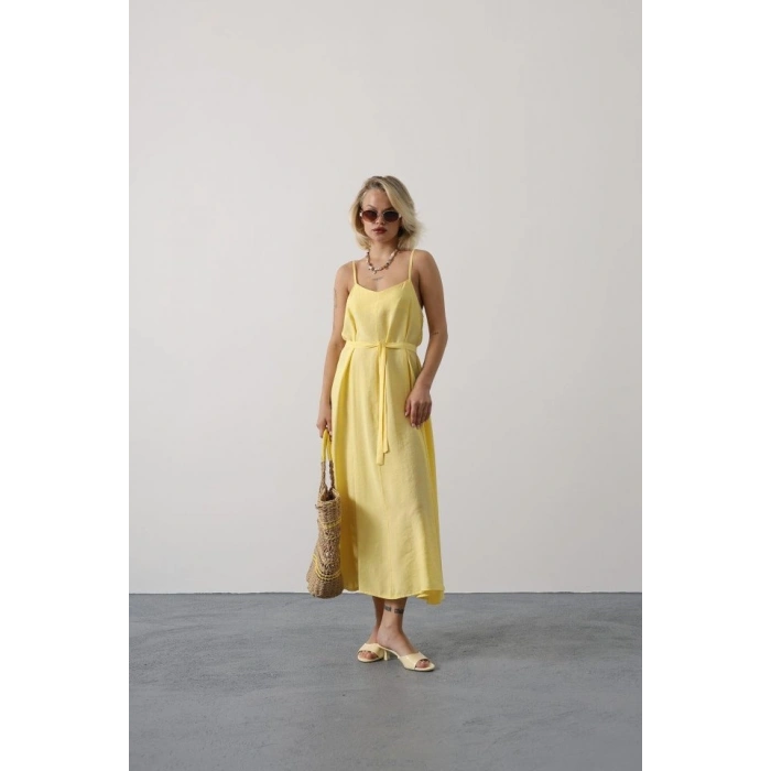 Askılı Basic Uzun Elbise  arı