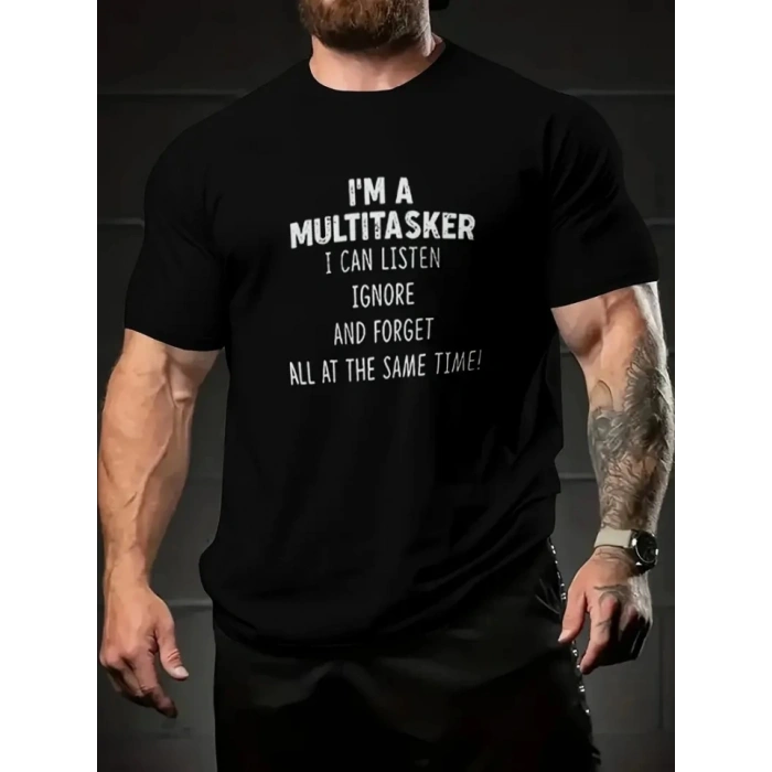 Baskılı Oversize Bisiklet Yaka Tshirt  iyah