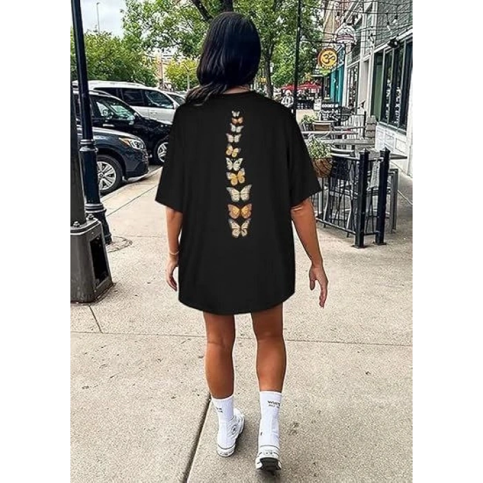 Bisiklet Yaka Baskılı Tshirt  iyah