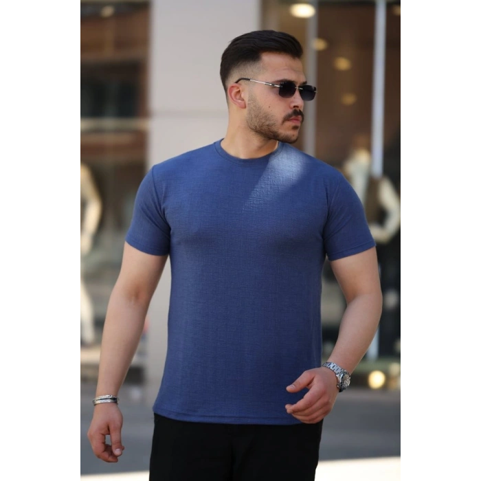 Erkek Ağaç Kabuğu Desenli Kısa Kollu Tshirt