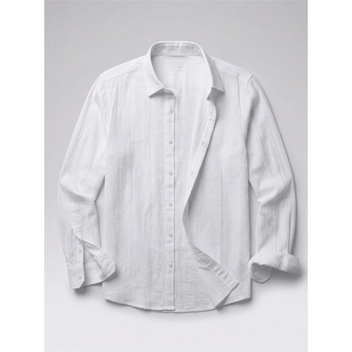 Erkek Armürlü Yarım Oversize üslin Gömlek