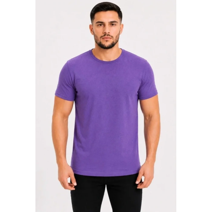 Erkek Basic Tişört Bisiklet Yaka Kısa Kol Günlük Yazlık lim Fit Thirt  or