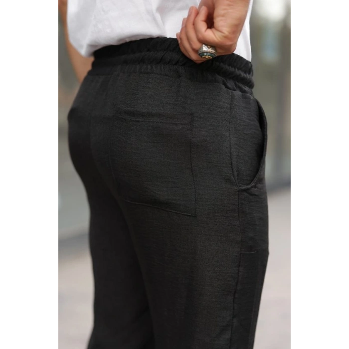 Erkek Beli astikli Pera Keten Pantolon