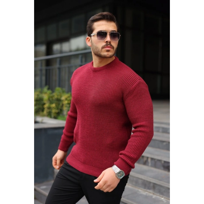 Erkek Bisiklet Yaka Örme Kazak