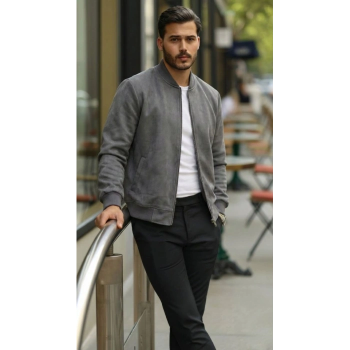 Erkek cuba üet Kumaş Bomber Hırka