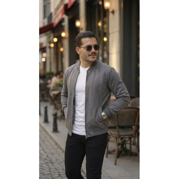 Erkek cuba üet Kumaş Bomber Hırka