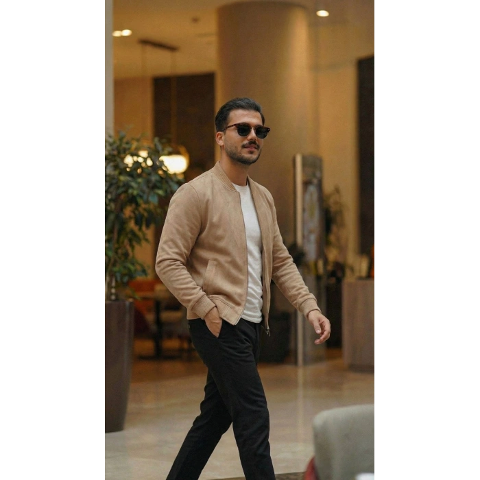 Erkek cuba üet Kumaş Bomber Hırka