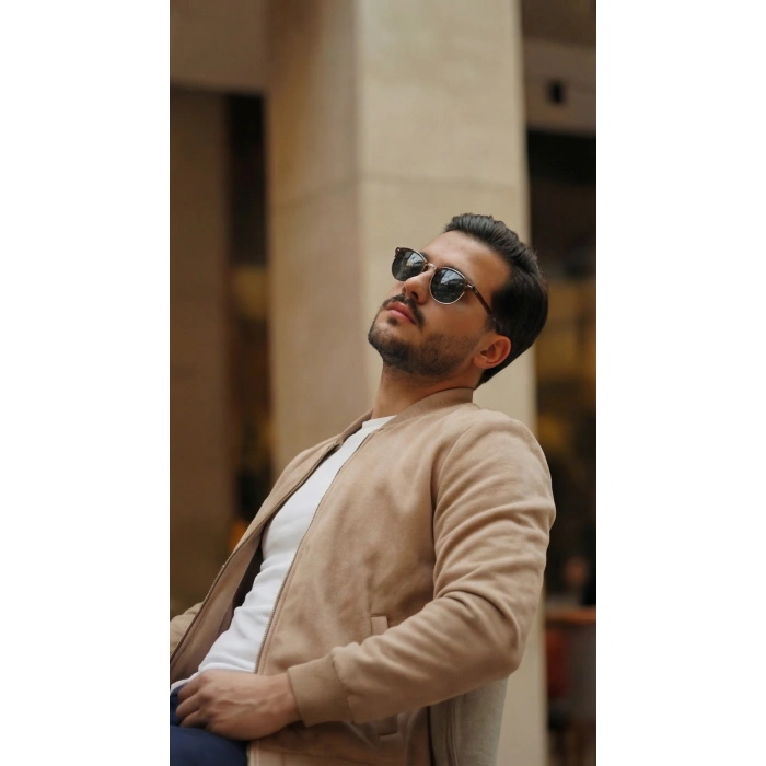 Erkek cuba üet Kumaş Bomber Hırka