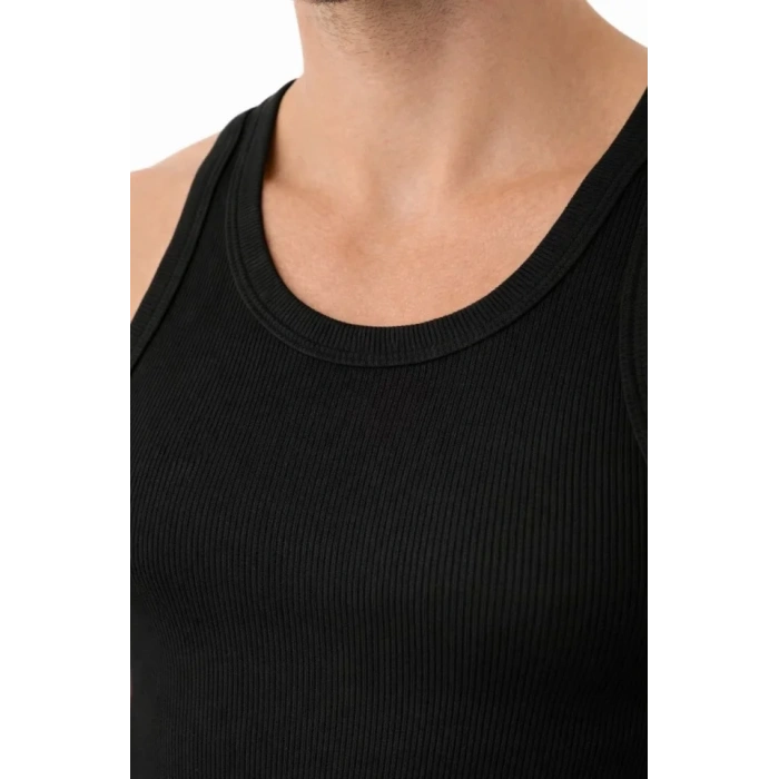 Erkek Fitilli ikralı Kaşkorse Atlet Vücuda Oturan Basic Şıklık  iyah