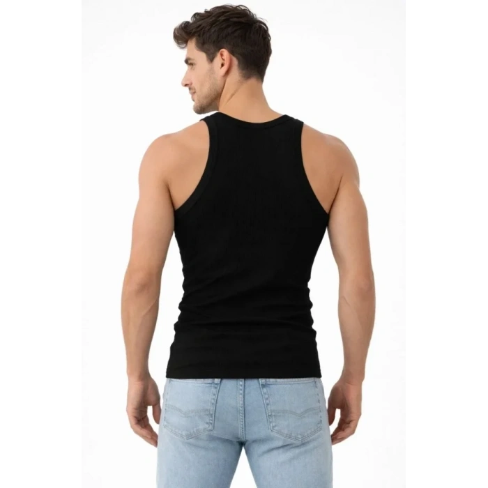 Erkek Fitilli ikralı Kaşkorse Atlet Vücuda Oturan Basic Şıklık  iyah