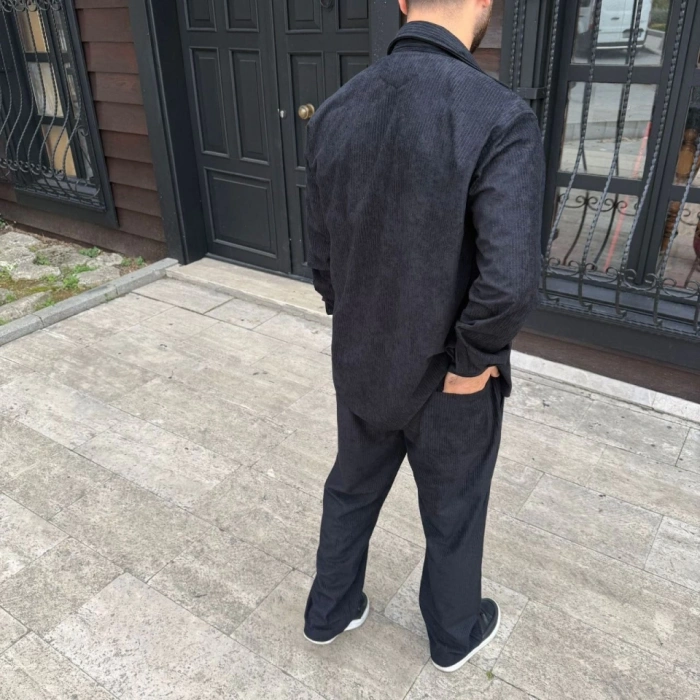 Erkek Fitilli Kadife Cepli Buggy Pantolon Oversize Rahat Kalıp  iyah
