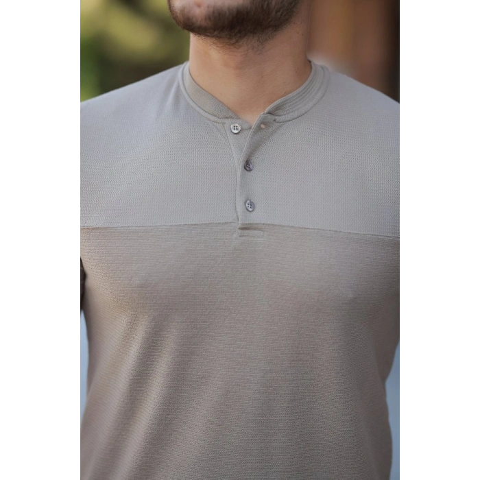 Erkek Hakim Yakalı Kısa Kollu Pamuklu Tshirt