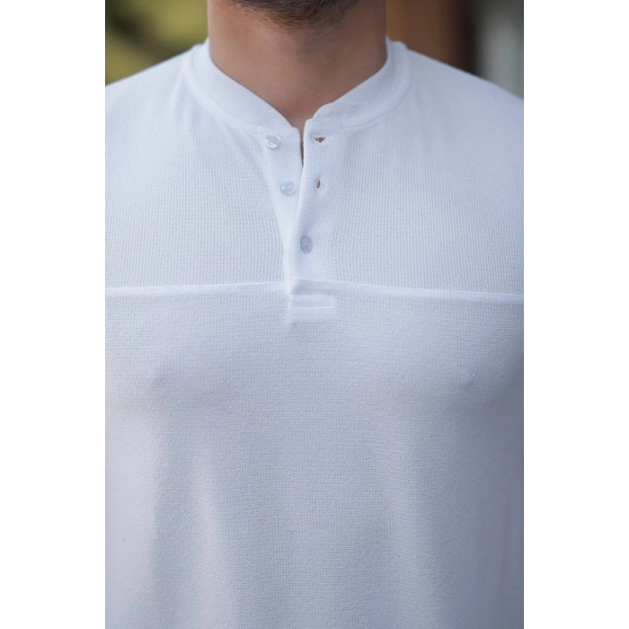 Erkek Hakim Yakalı Kısa Kollu Pamuklu Tshirt