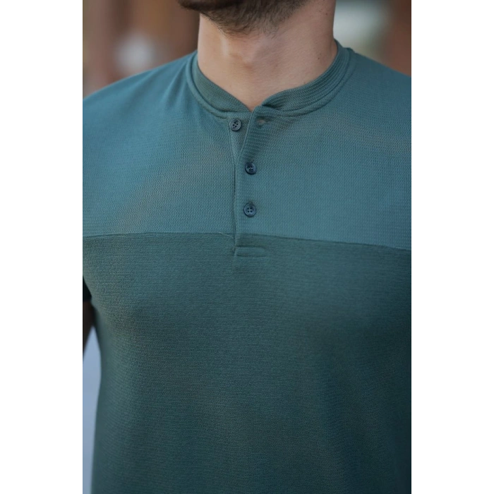 Erkek Hakim Yakalı Kısa Kollu Pamuklu Tshirt