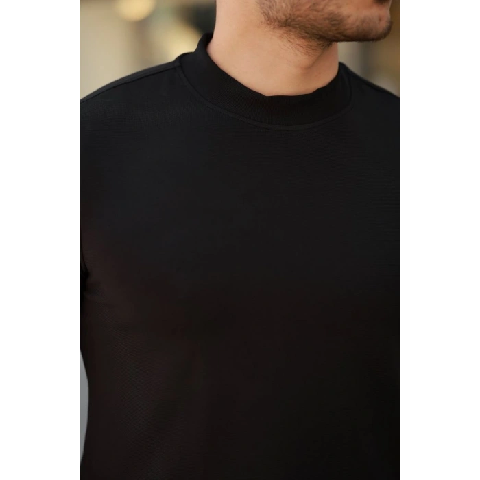 Erkek Ince çizgi Dokulu Kısa Kollu Tshirt