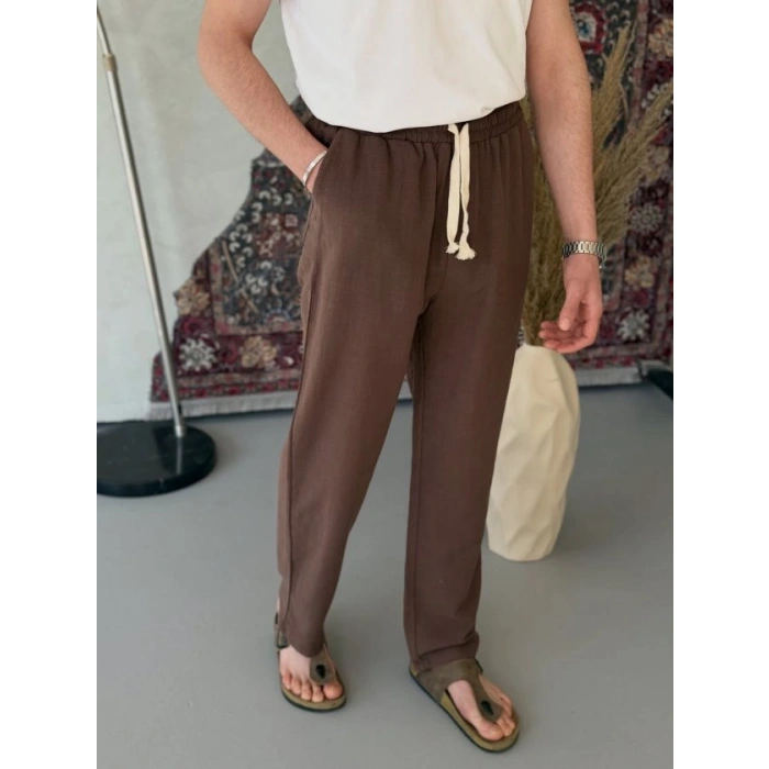 Erkek İthal Yıkamalı Keten Pantolon