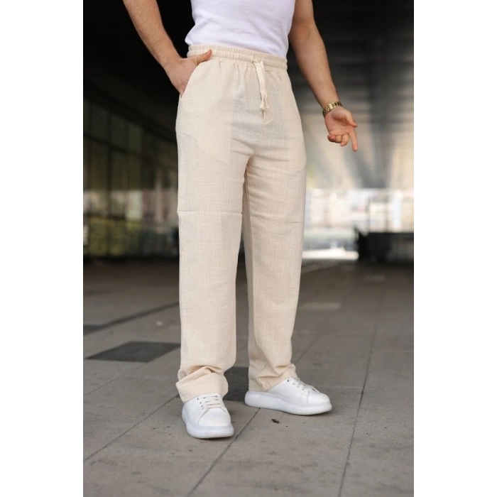 Erkek İthal Yıkamalı Keten Pantolon