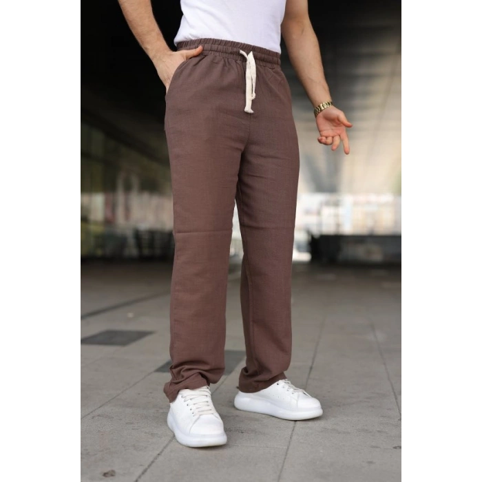 Erkek İthal Yıkamalı Keten Pantolon