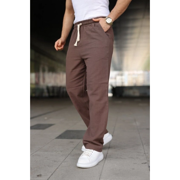 Erkek İthal Yıkamalı Keten Pantolon