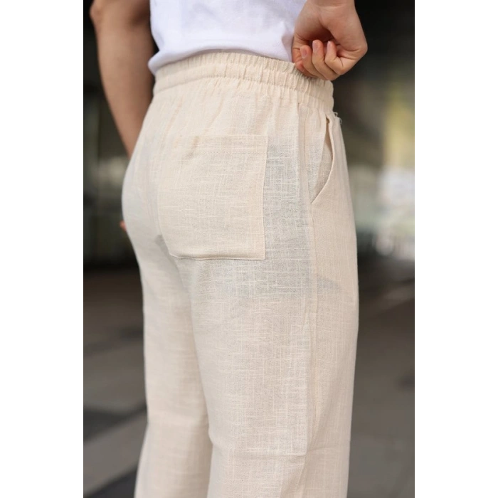 Erkek İthal Yıkamalı Keten Pantolon